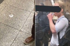 Homem escova os dentes no metrô de Londres - Foto: Reprodução