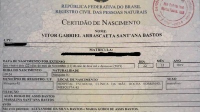 Pai registra filho em cartório como 'Gabriel Arrascaeta' após título do Flamengo na Libertadores (Foto: reprodução)