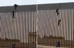Imigrante escala facilmente muro 'invencível' de Trump (Foto: Reprodução/Twitter)