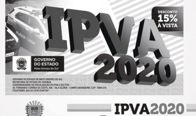 O pagamento à vista, com desconto de 15%, vai até 31 de janeiro de 2020 - Foto: Detran-MS