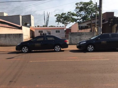 Gaeco cumprindo mandados de busca e apreensão na manhã de hoje - Foto: MS News