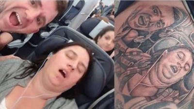A foto em que a tatuagem se baseou e o resultado (Foto: Reprodução/Facebook)