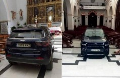 Carro invade igreja na Espanha (Foto: Reprodução)