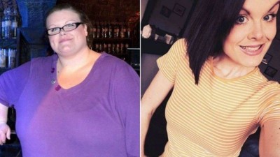 Danielle Wright antes e depois de perder 90 quilos - Foto: Reprodução