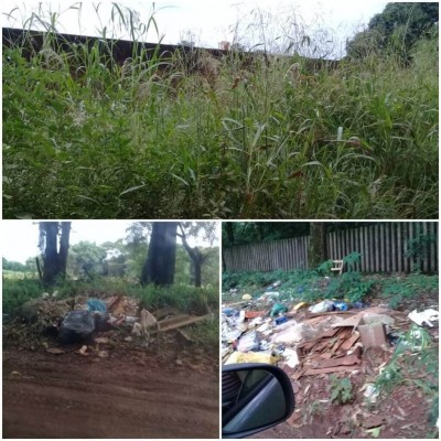 Matagal e sujeira ao redor do terreno - Fotos: divulgação/94FM