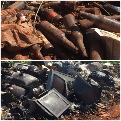 Televisores e garrafas abandonados em terreno baldio - Foto: divulgação/94FM