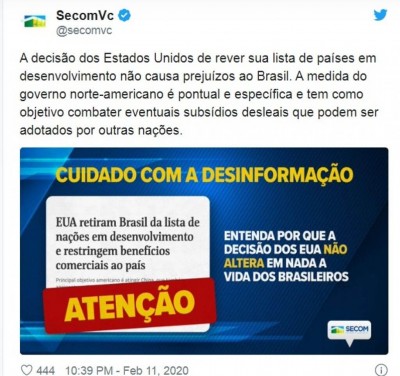 Foto: Reprodução/@secomvc