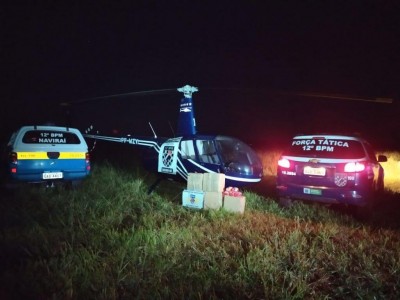 Após pane em helicóptero, PM apreende quase 200 quilos de cocaína e skank em Naviraí