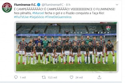 Fluminense supera Flamengo e conquista Taça Rio (Foto: reprodução/Instagram)