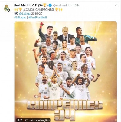 Foto: reprodução/Twitter: Real Madrid C.F.