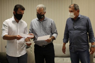 Marçal em agenda com o governador Reinaldo e o secretário Sérgio de Paula