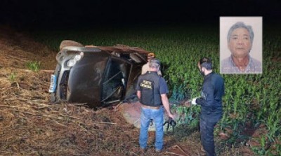 Produtor rural morre após veículo passar por cima de rotatória, bater em poste de energia e capotar entre Dourados e Itaporã
