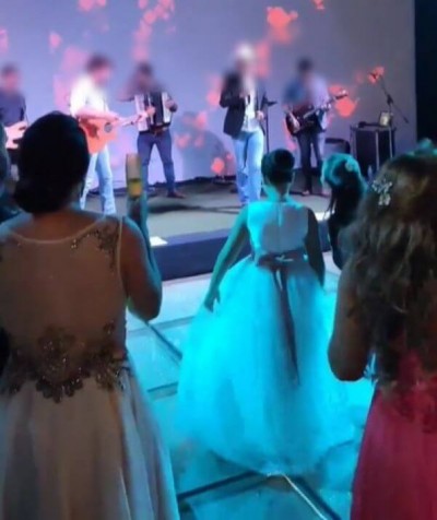 Festa clandestina de casamento foi flagrada pela PM na zona rural de Maracaju (Foto: Reprodução)