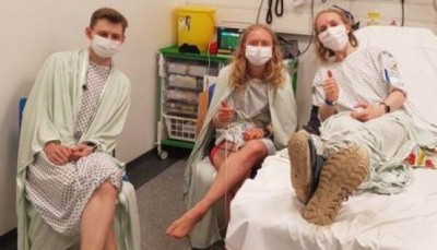 Irmãos ingleses em hospital após serem atingidos por raios - Foto: Reprodução/Isobel Jobson