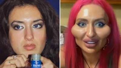 Anastasia Pokreshchuk antes e depois da transformação (Foto: Reprodução)