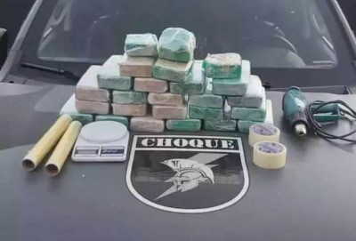 Polícia prende trio com carga de cocaína avaliada em R$ 605 mil