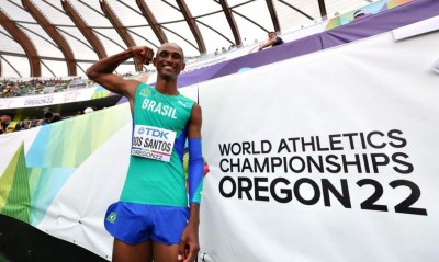 Brasileiro disputa os 400 metros com barreiras às 23h50 nos EUA (Foto: Reprodução Twitter/CBAT)