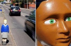 Bonecos educativos instalados em cidade inglesa aterrorizam motoristas e pedestres (Foto: Reprodução/Twitter)