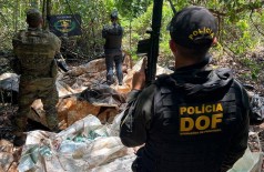 Agrotóxico estava em meio a uma mata, às margens da MS-468 em Dourados (Foto: Divulgação/DOF)