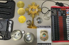 Os objetos serão entregues ao responsável pela igreja (Foto: Divulgação/Polícia Civil)