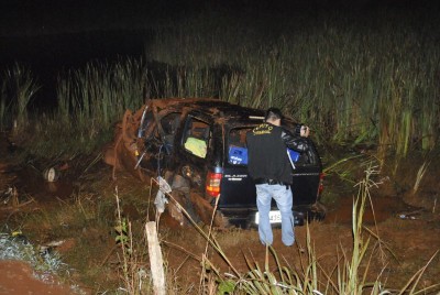 Eder Lucas, após perder o controle do veiculo, saiu da pista e capotou por cerca de 73 metros (Sidnei Bronka)