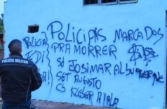 Muro é pichado com ameaças de morte contra policiais militares em MS