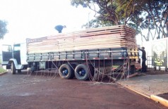 DOF apreende caminhão de madeira com maconha; droga pode pesar mais de 8 toneladas