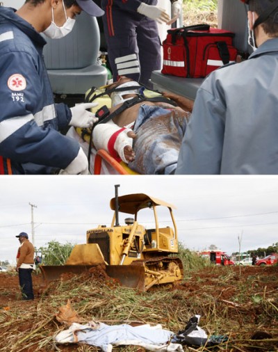 Morre no hospital homem atropelado por trator enquanto dormia em terreno baldio
