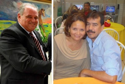 À esquerda, o prefeito Gilson Romano; à direita, a secretária de Educação e o vereador Hélio Rezende (Reprodução)