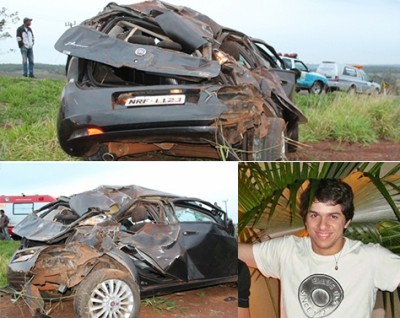 Rapaz morre depois de perder controle e capotar carro na MS-162