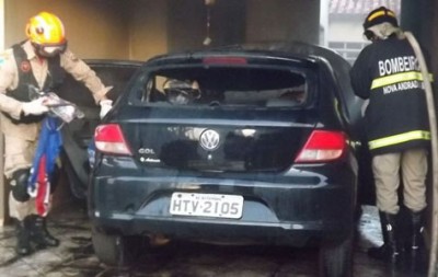 Bandidos incendeiam carro de PM por reclamação de som alto em MS