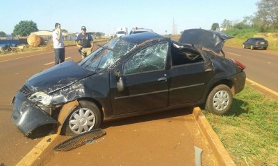 Policial civil lotado na Defron capota veículo na BR-163