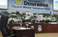 Durante a manhã de hoje o presidente da Câmara, vereador Idenor Machado, precisou suspender a sessão por decis... (André Bento)