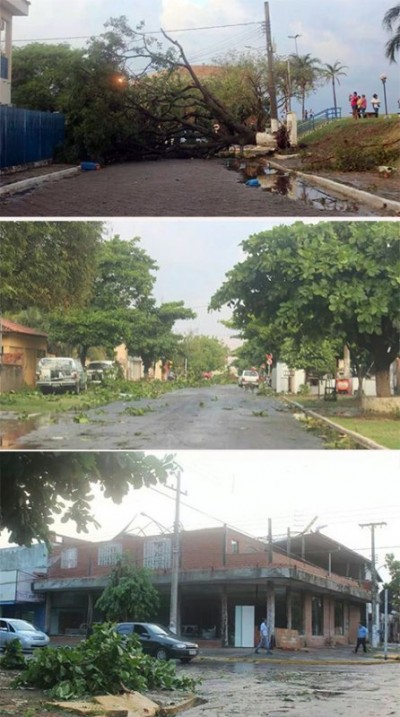Ventos fortes de 59 km/h destelham casas e assustam população no interior do Estado