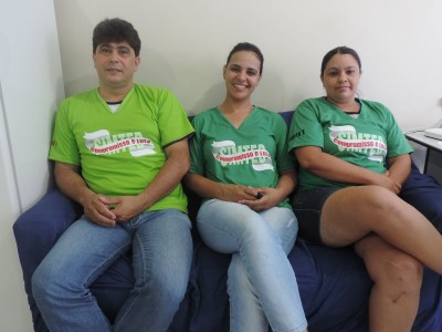 Edvaldo Machado, Gleice Barbosa e Janice Maia Mendes da Silva, integrantes da Chapa Compromisso e Luta (André Bento)