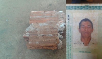Tijolo lançado pela mulher acertou o rosto do homem que morreu após ser socorrido até o hospital (Sidnei Bronka)