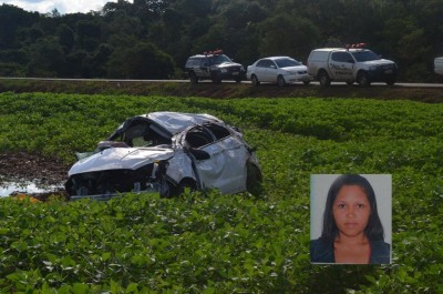 Mulher que morreu após capotar veículo próximo de Indápolis é identificada pela polícia