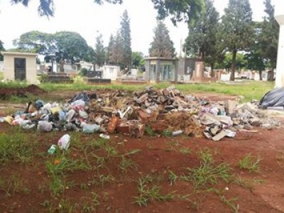 O retrato do descaso e desrespeito com cemitério em Dourados