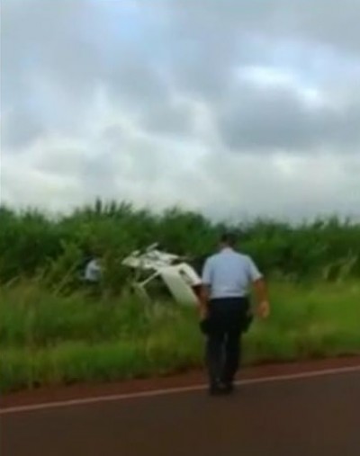 Vídeo flagra capotamento durante perseguição policial em Dourados (assista)