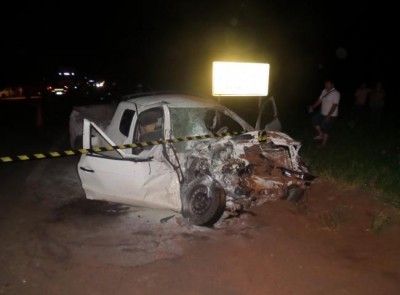 Saveiro saia de uma estrada vicinal que vai até a um balneário (Reprodução)