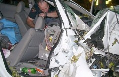 Acidente com Chevrolet Cobalt por falha na ignição usada pela GM, ocorrido em outubro de 2006, em Wisconsin (E... (Reuters/Handout)