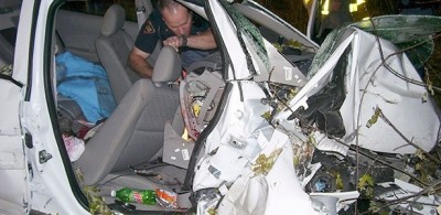 Acidente com Chevrolet Cobalt por falha na ignição usada pela GM, ocorrido em outubro de 2006, em Wisconsin (E... (Reuters/Handout)
