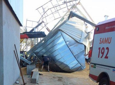 Fazendeiro fica em estado grave após desabamento de silo em MS