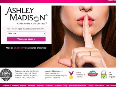 Site oferece garantia de sigilo para quem deseja 'pular a cerca' do casamento (AshleyMadison.com/Divulgação)