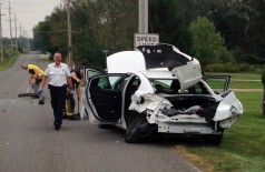 Uma mulher de Indiana, nos Estados Unidos, pulou de seu carro em movimento após descobrir que havia uma aranha... (Kosciusko County Sheriff's Department/AP)