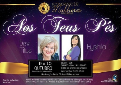 Congresso da IPI de Dourados trará cantora gospel famosa e preletora internacional