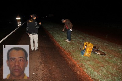Ciclista morre atropelado por camionete na BR-163 próximo da ponte do Rio Dourados