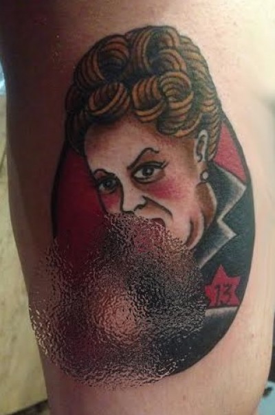 Em tatuagem, Dilma é retratada fazendo sexo oral