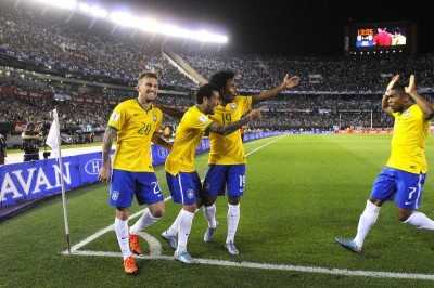 O jogador Lucas Lima do Brasil comemora gol durante a partida desta sexta-feira (13) (Rafael Ribeiro / CBF)
