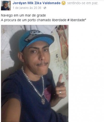 Detento faz poesia na cadeia ((foto: Reprodução / Facebook))
